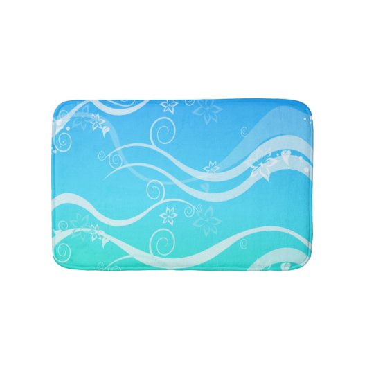 Tapis de bain petit format Turquoise Mer Tourbillo (Devant)