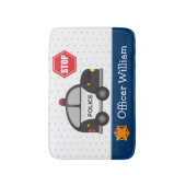 Tapis De Bain Petit Garçon policier et voiture (Devant (Vertical))