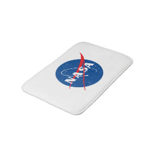 Tapis De Bain Petit Mat de bain Iconique de la NASA (blanc fusée