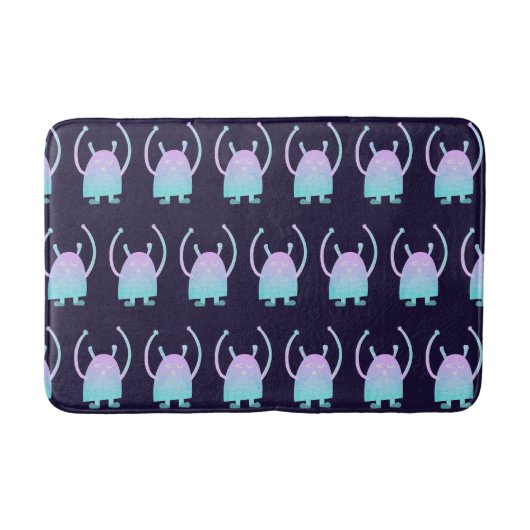 Tapis De Bain Petit Monstre Bleu Mignon (Devant)