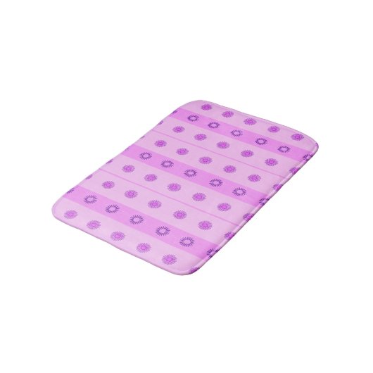 Tapis De Bain Petit Motif de fleurs rose et violet (Angle)