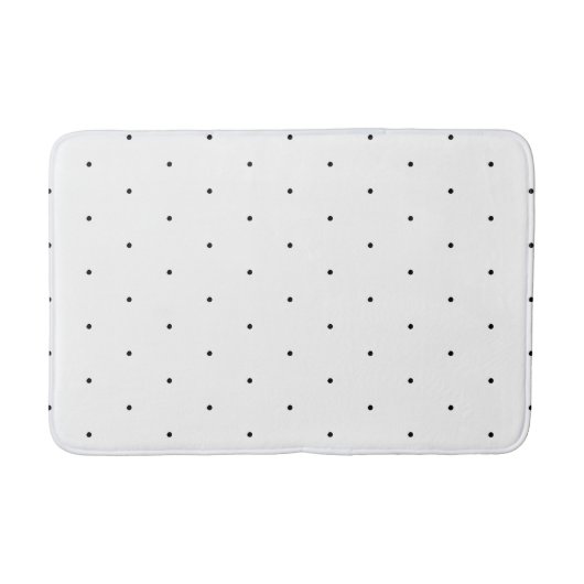 Tapis De Bain Petit motif pois noir blanc (Devant)