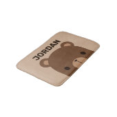 Tapis De Bain Petit ours Brown mignon avec nom personnalisé (Angle)