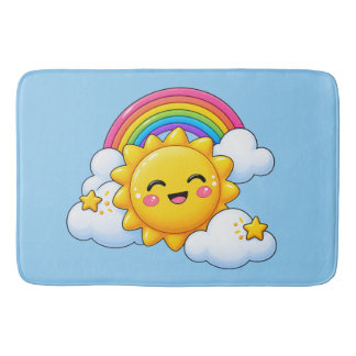 Tapis De Bain Petit Soleil Heureux, Arc-en-Ciel & Étoiles - Mign