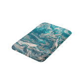 Tapis De Bain Petite couche Abstraite Turquoise (Angle)
