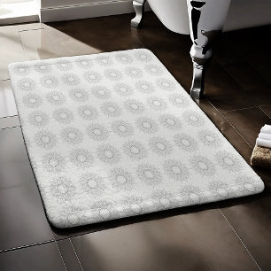 Tapis De Bain Petite florale blanche tombée au motif rural