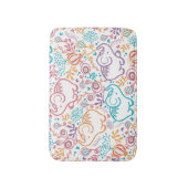 Tapis De Bain Petits Eléphants Et Fleurs (Devant (Vertical))