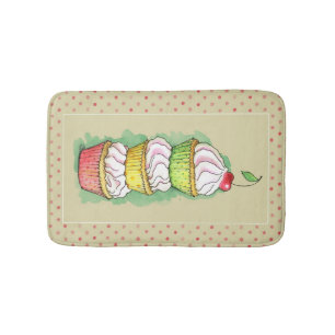 Tapis De Bain Petits gâteaux d'aquarelle. Illustration de