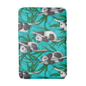 Tapis De Bain Petits panda turquoise (Devant (Vertical))