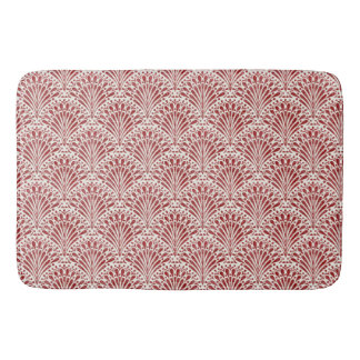 Tapis De Bain Pétoncles de Bohême dessinés à la main, rouge sur 