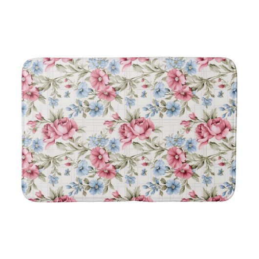 Tapis De Bain Petunias roses et Sky Blue Daisies (Devant)