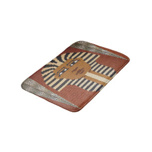 Tapis De Bain Pharaon Brown Noir Roi Tut Crochet Artistique Impr