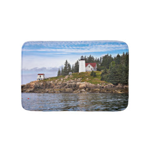 Tapis De Bain Phare brûlé de port de manteau, île de cygnes