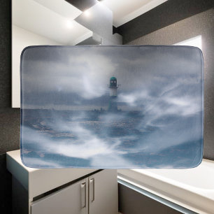 Tapis De Bain Phare dans la tempête - Mer Baltique
