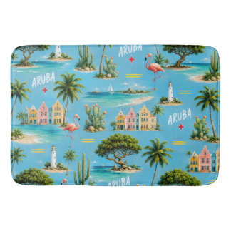 Tapis De Bain Phare de l'île caraïbe d'Aruba voyage souvenir