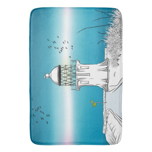 Tapis De Bain Phare du Cap Reinga NZ (devant Vertical)