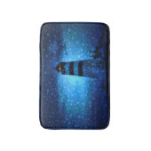 Tapis De Bain Phare océanique une nuit bleu foncé avec des goutt (Devant (Vertical))