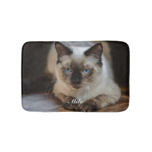 Tapis De Bain Photo de chat Ragdoll personnalisé avec nom