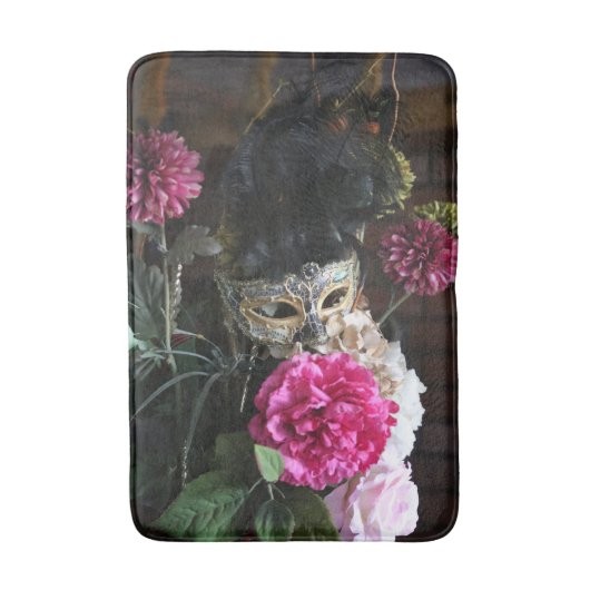 Tapis De Bain Photo de fleurs et plumes de masque (Devant (Vertical))
