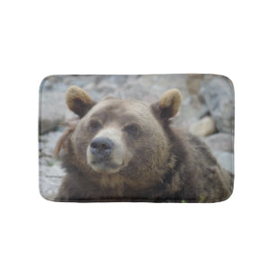 Tapis De Bain Photo de portrait d'ours Kodiak avec gros plan sur