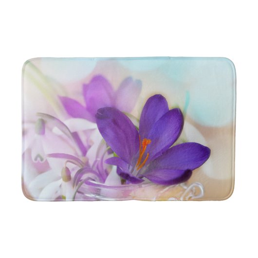 Tapis De Bain Photo d'un joli Crocus de printemps violet (Devant)