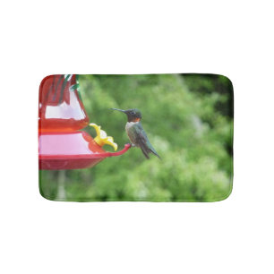 Tapis De Bain Photographie d'oiseau de colibri à gorge rubis