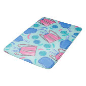 Tapis De Bain Pickleball Paddles et Balls Blue (Angle)