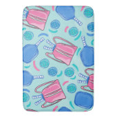 Tapis De Bain Pickleball Paddles et Balls Blue (devant Vertical)