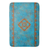 Tapis De Bain Pics Turquoise géométrique du sud-ouest (devant Vertical)