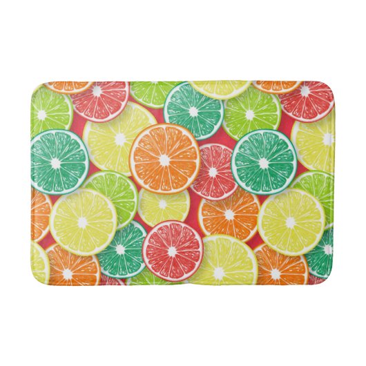 Tapis De Bain Pièces de fruits d'agrumes pop art 2 (Devant)