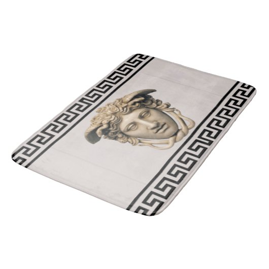 Tapis De Bain Pierre Beige Medusa clé grecque (Angle)