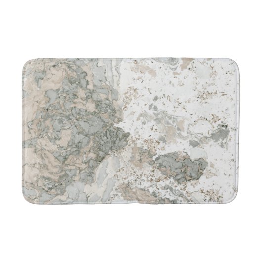 Tapis De Bain Pierre de marbre Abstraite Crème Mint Cali Gris (Devant)