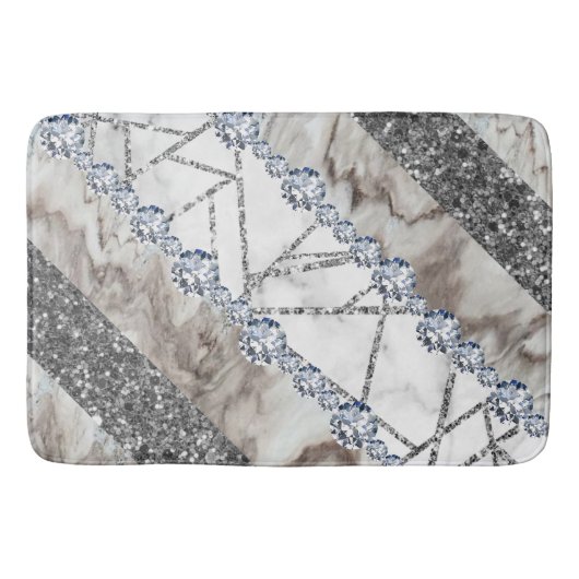 Tapis De Bain Pierre de marbre gris moderne Abstrait (Devant)