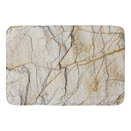 Tapis De Bain Pierre de marbre texturée marron et noire (Devant)