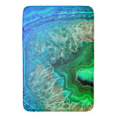 Tapis De Bain Pierre minérale Turquoise Vert Agate (devant Vertical)