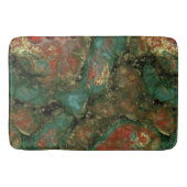 Tapis De Bain Pierre rouge, noire et turquoise Abstraite (Devant)