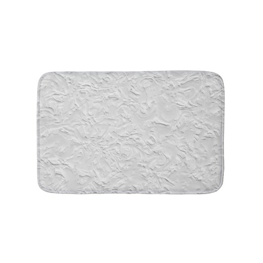 Tapis De Bain Pierre texturée blanche, Art Abstrait monochrome (Devant)