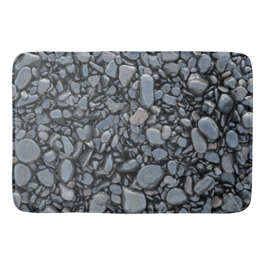 Tapis De Bain Pierres brillantes noires lisses (Devant)