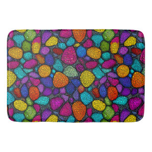 Tapis De Bain Pierres colorées abstraites