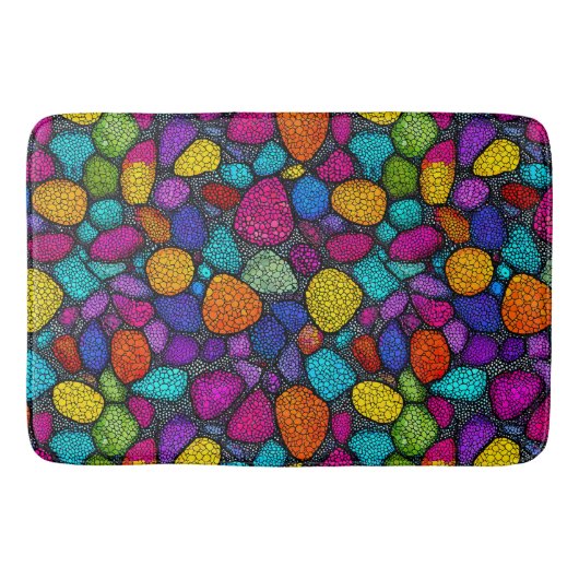 Tapis De Bain Pierres colorées abstraites (Devant)