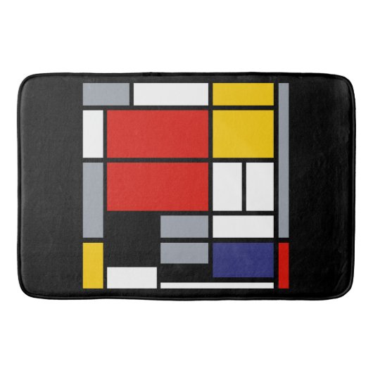 Tapis De Bain Piet Mondrian, Composition avec un grand plan roug (Devant)