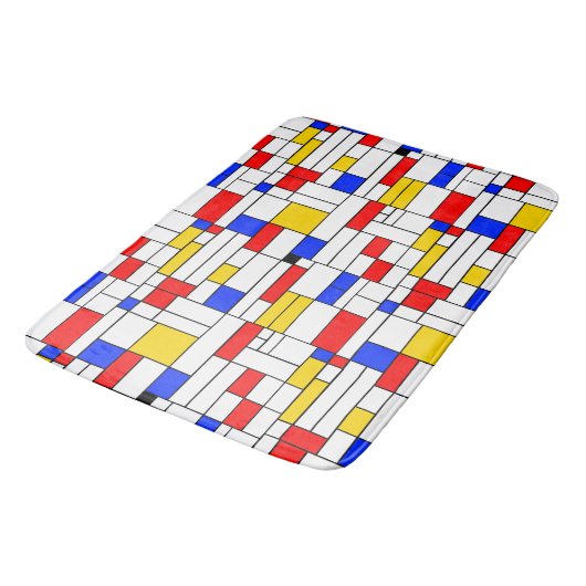 Tapis De Bain Piet Mondrian Style Art Abstrait (Angle)