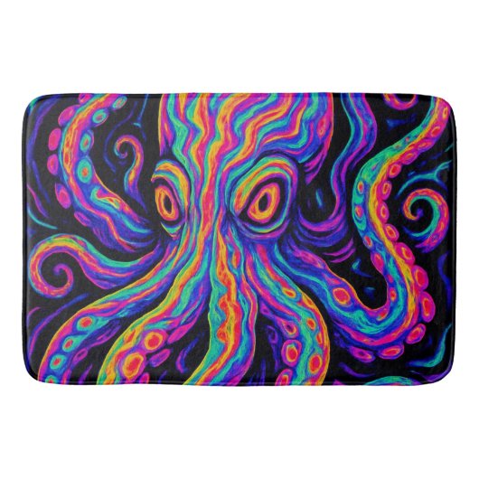 Tapis De Bain Pieuvre colorée Trippée (Devant)
