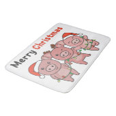 Tapis De Bain Pig Christmas Cute Pigs Merry Christmas (Angle)