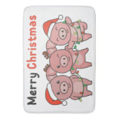 Tapis De Bain Pig Christmas Cute Pigs Merry Christmas (devant Vertical)