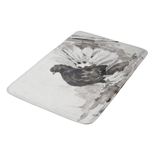 Tapis De Bain Pigeon à queue indienne Eyeliner Poule (Angle)