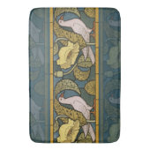 Tapis De Bain Pigeon Blue Yellow Fish Art Nouveau (devant Vertical)