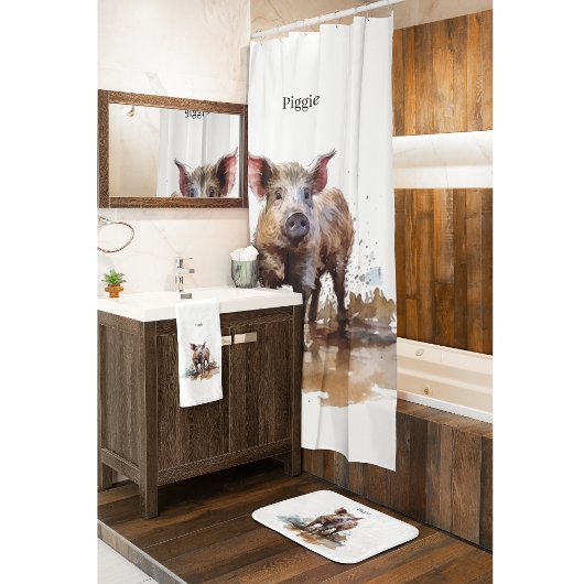 Tapis De Bain Piglet en jeu, personnalisation