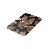 Tapis De Bain Pinceau Abstrait noir et Rose (Angle)