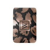 Tapis De Bain Pinceau Abstrait noir et Rose (Devant (Vertical))